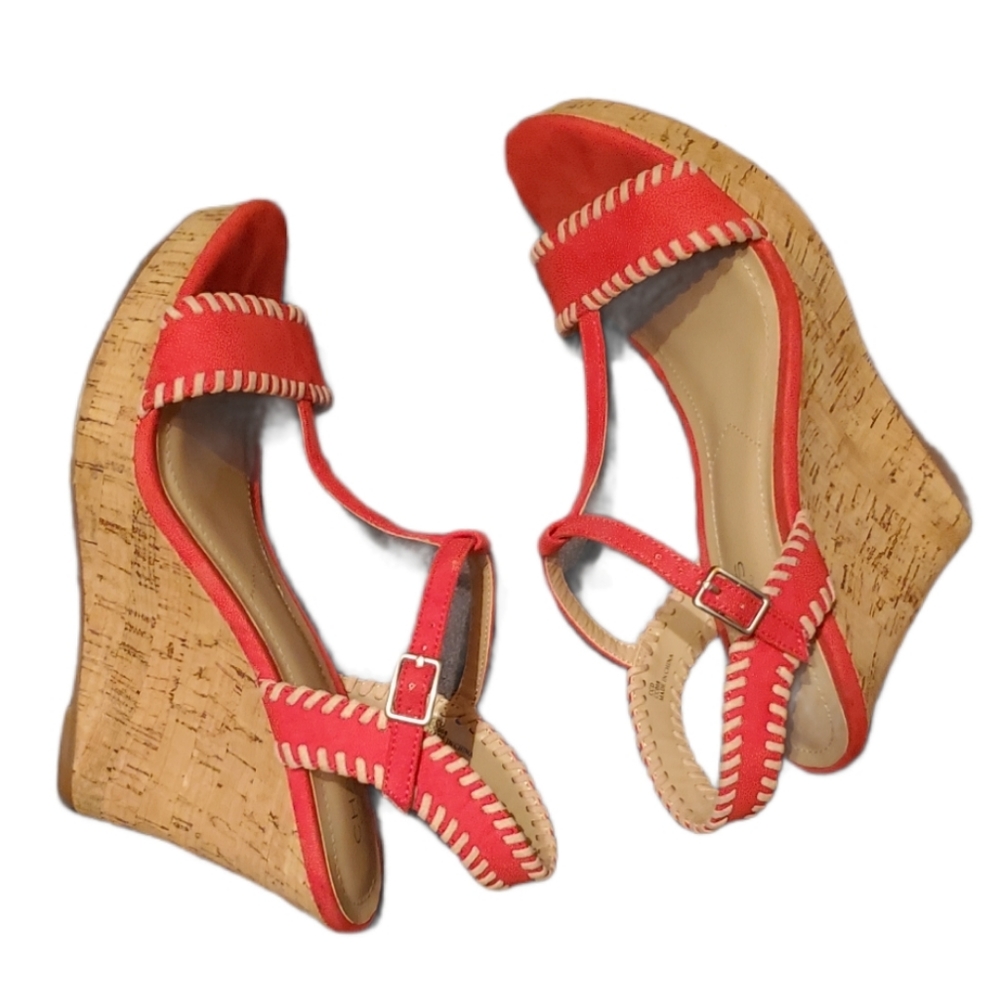 Charles Charles David Open Toe Wedge Sandals 8m - image 1